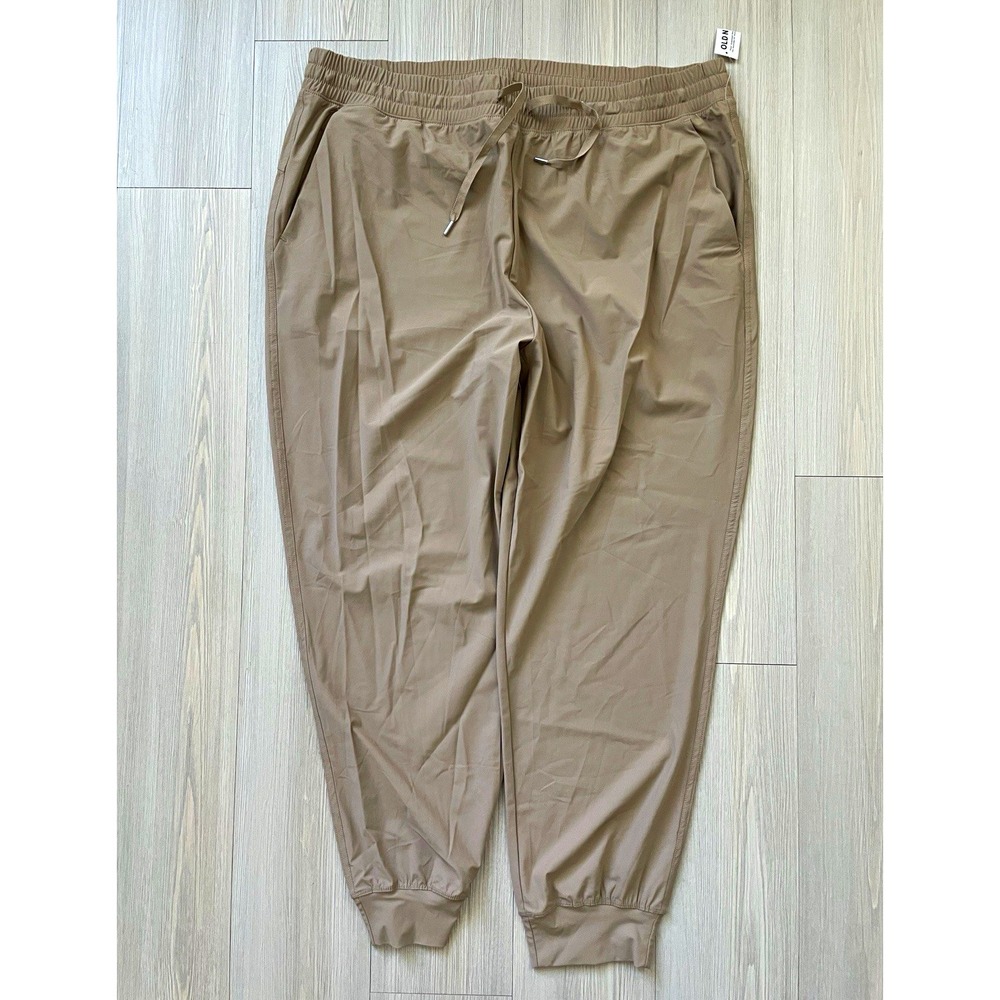 Old Navy SleekTech Go-Dry Women's Beige Jogger Pants Sz XL Loungewear Athleisure